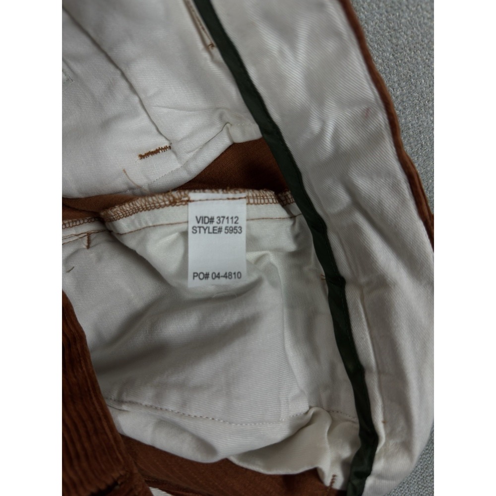 NWT $149 Orvis Wellington Supercord Pants 36x29 Rust Orange Leather Trim - Picture 10 of 16